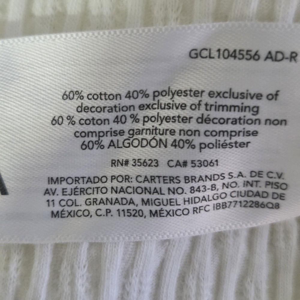 Oshkosh Bgosh Girls Size 10 Sleeveless Smock Tank Top White - Picture 6 of 6